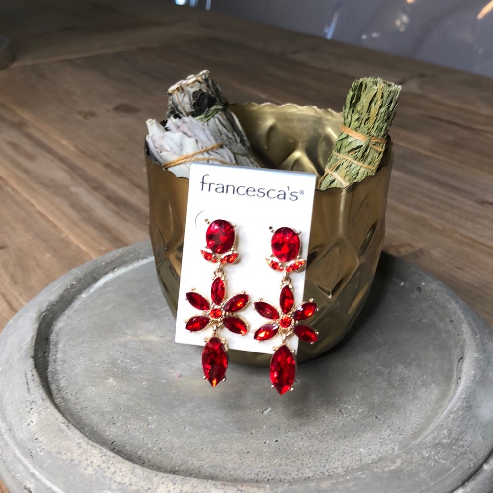 Red & Gold Custom Statement Earrings